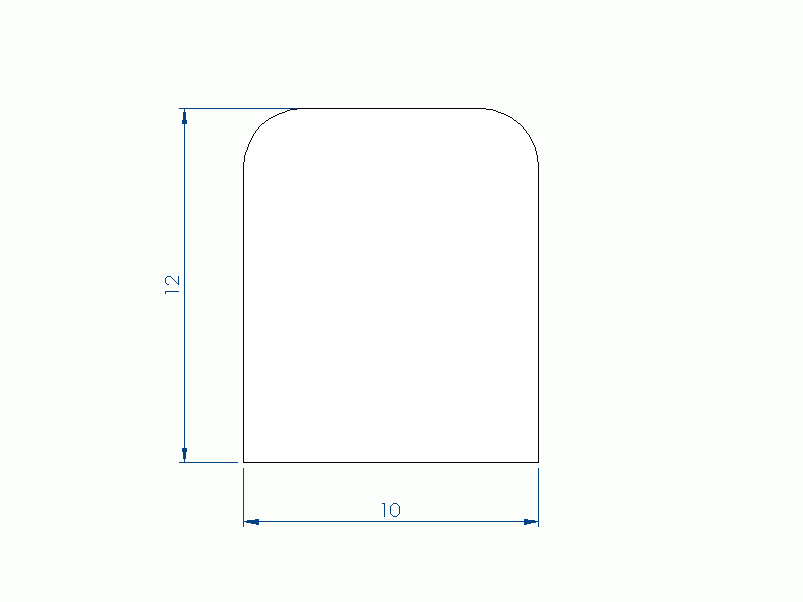 Silicone Profile P105O - type format D - irregular shape