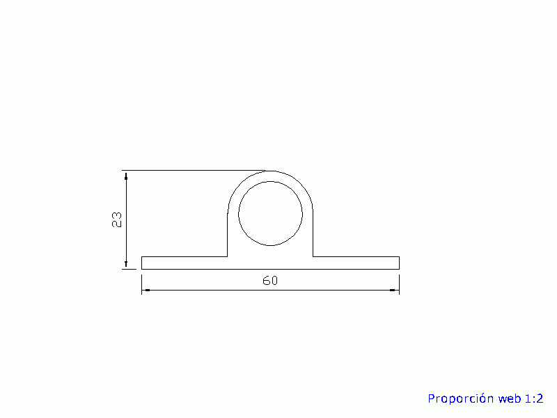 Silicone Profile P10682A - type format Flat Silicone profile with Bubble - irregular shape