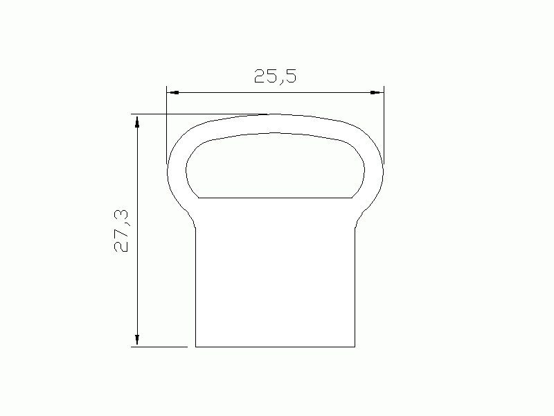 Silicone Profile P1077E - type format D - irregular shape