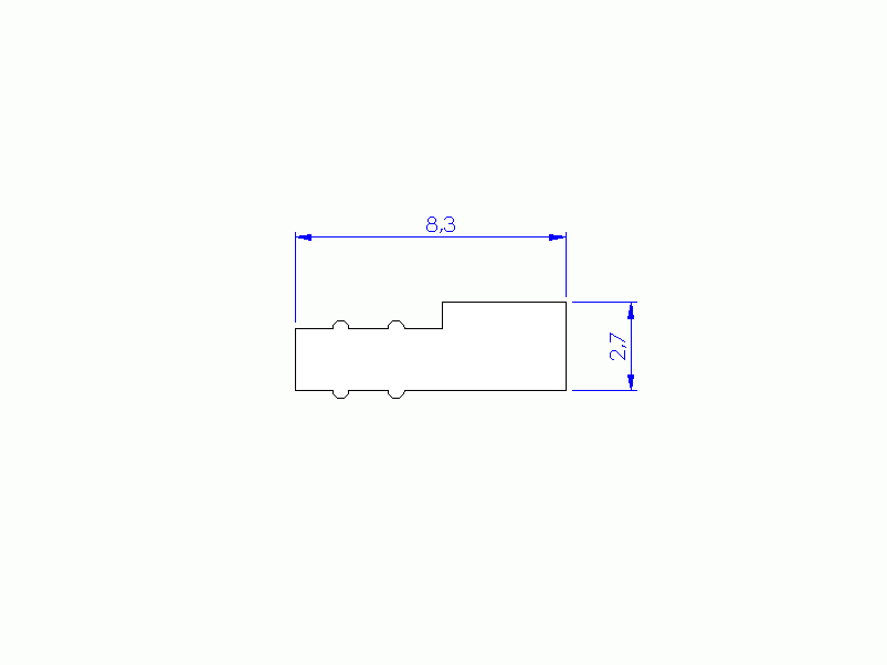 Silicone Profile P10822C - type format Flat Silicone Profile - irregular shape