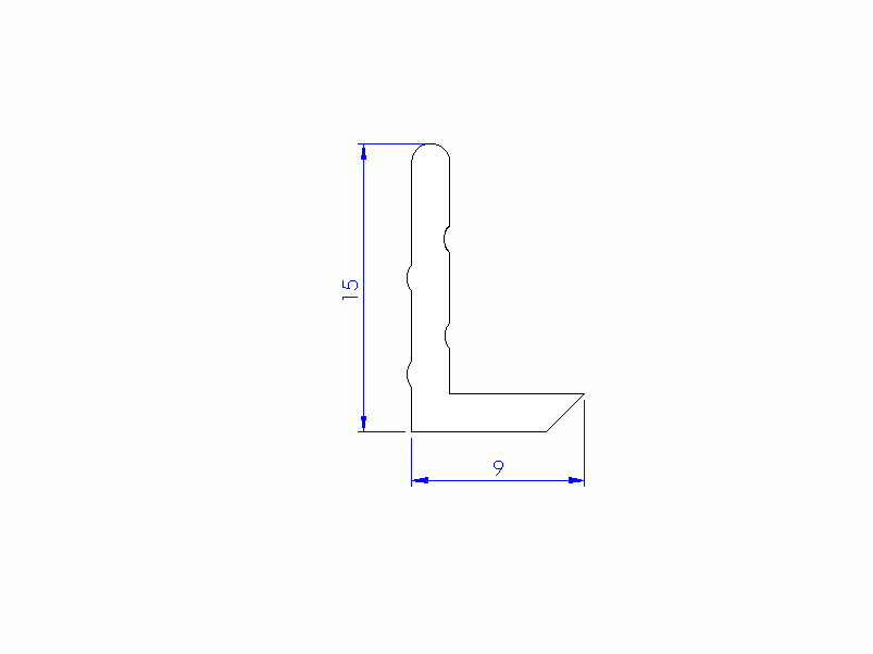 Silicone Profile P10822E - type format L - irregular shape