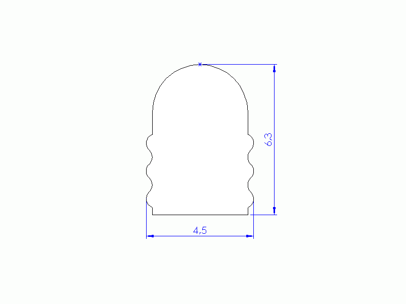 Silicone Profile P10822H - type format D - irregular shape