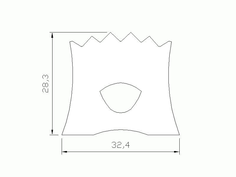 Silicone Profile P1093H - type format D - irregular shape