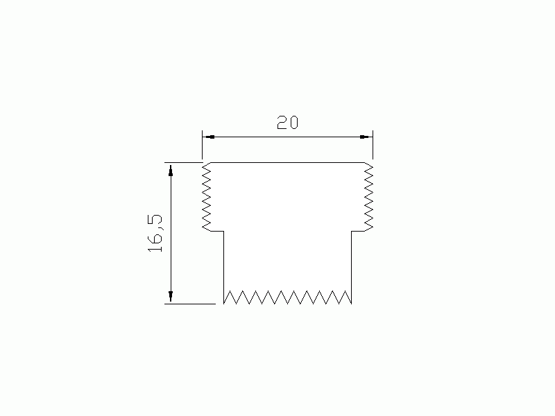 Silicone Profile P1093P - type format T - irregular shape