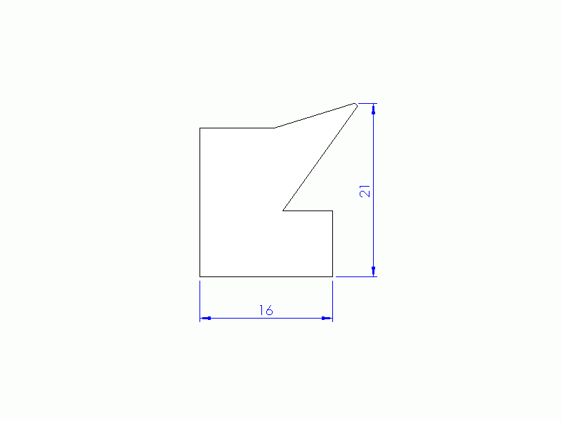 Silicone Profile P11185LL - type format Lipped - irregular shape