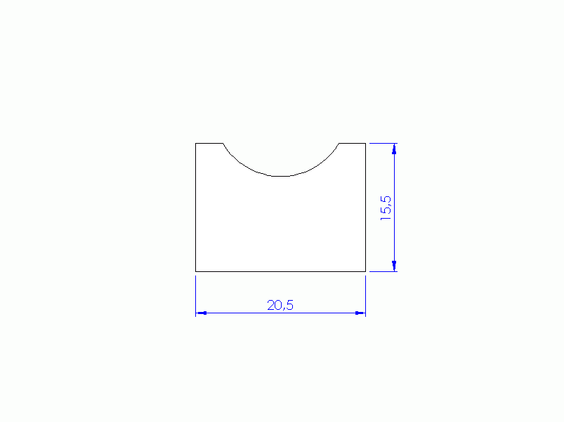 Silicone Profile P11185P - type format D - irregular shape