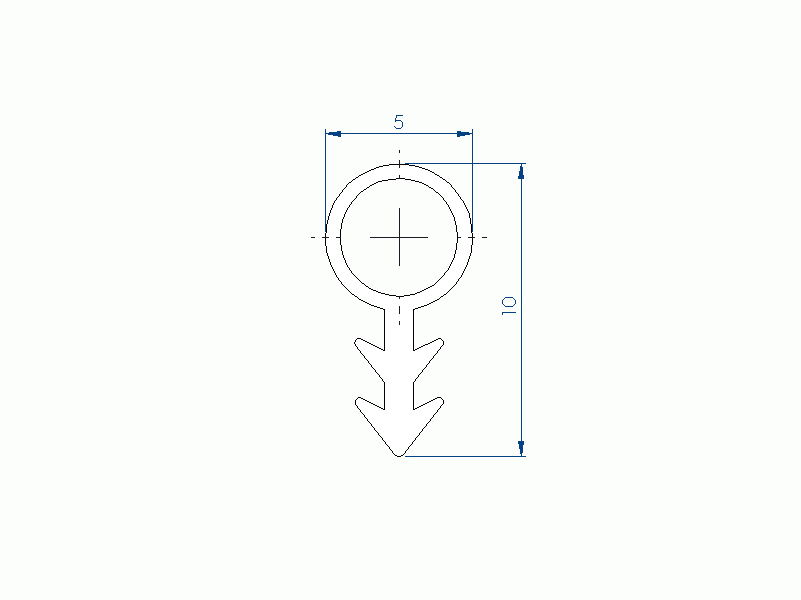 Silicone Profile P11185S - type format solid b/p shape - irregular shape