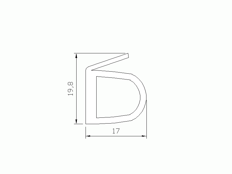 Silicone Profile P1152A - type format D - irregular shape