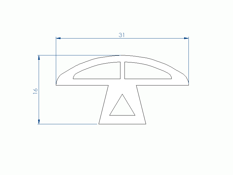 Silicone Profile P1152CE - type format Lamp - irregular shape