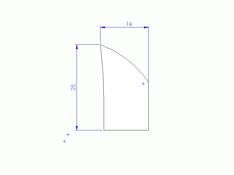 Silicone Profile P1152E - type format Double Hole - irregular shape