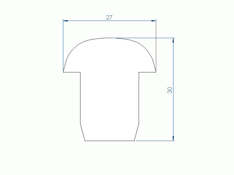 Silicone Profile P1152FV - type format T - irregular shape