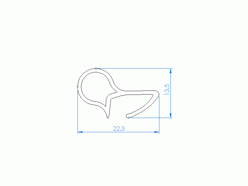 Silicone Profile P1152O - type format solid b/p shape - irregular shape