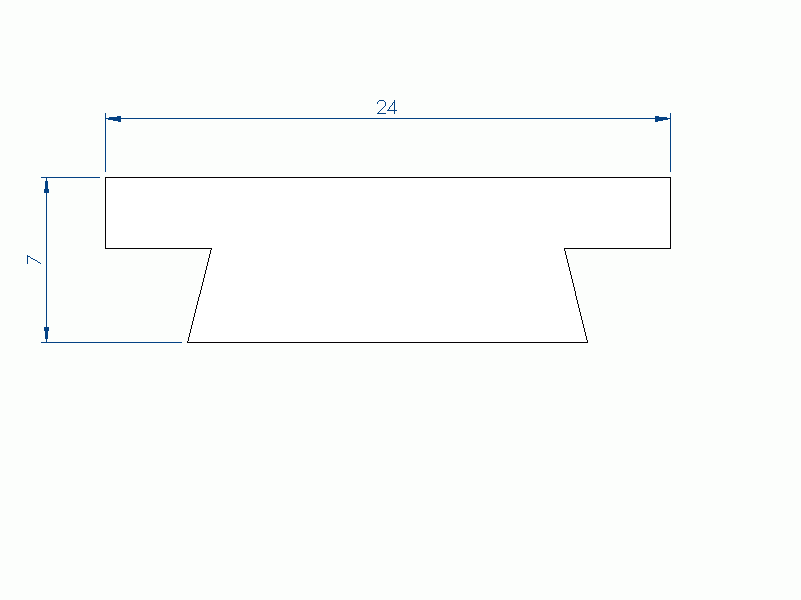 Silicone Profile P1152T - type format T - irregular shape