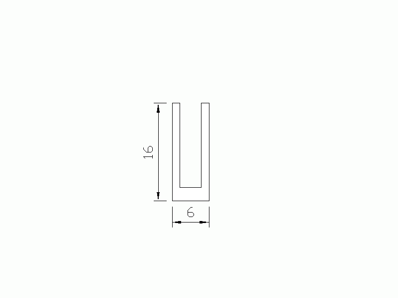 Silicone Profile P1153A - type format U - irregular shape