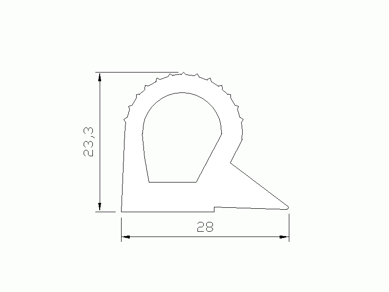 Silicone Profile P1178B - type format solid b/p shape - irregular shape