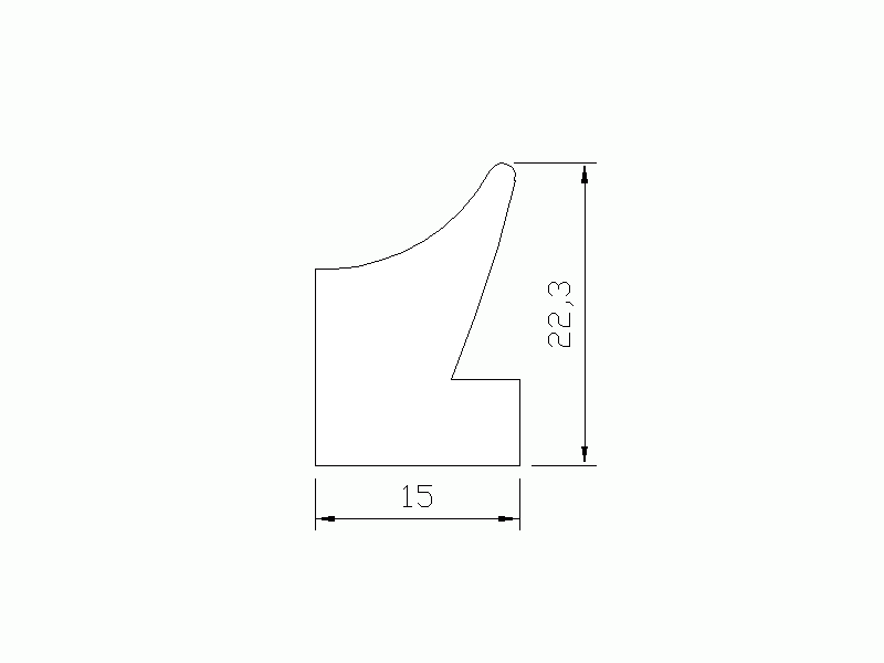 Silicone Profile P1185C - type format Lipped - irregular shape