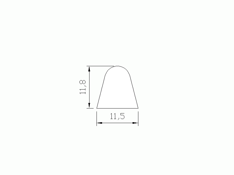 Silicone Profile P1197 - type format D - irregular shape