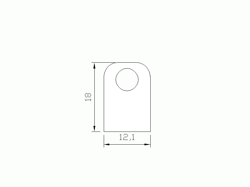 Silicone Profile P1197B - type format D - irregular shape