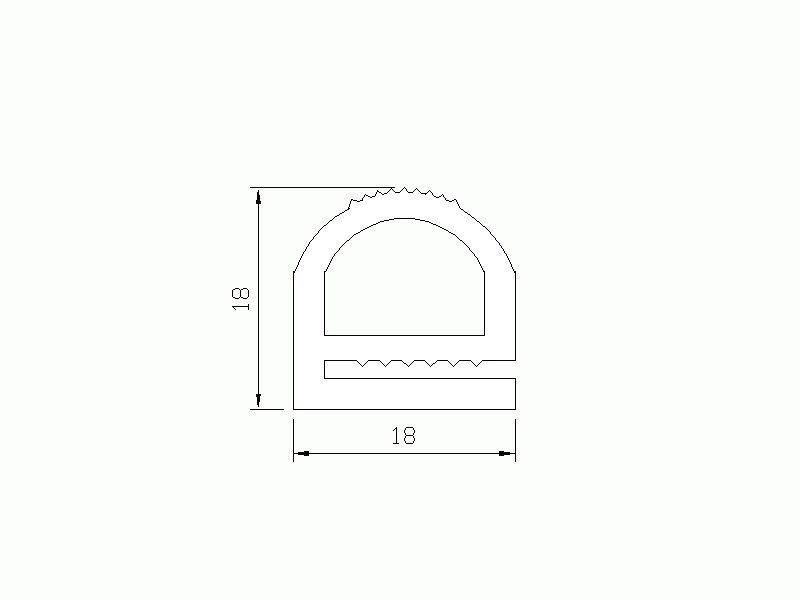 Silicone Profile P1205A - type format e - irregular shape