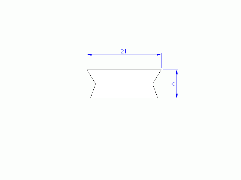Silicone Profile P1228BB - type format Trapezium - irregular shape