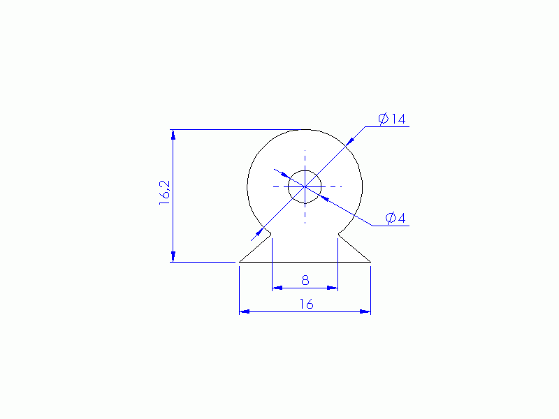 Silicone Profile P1228BE - type format D - irregular shape