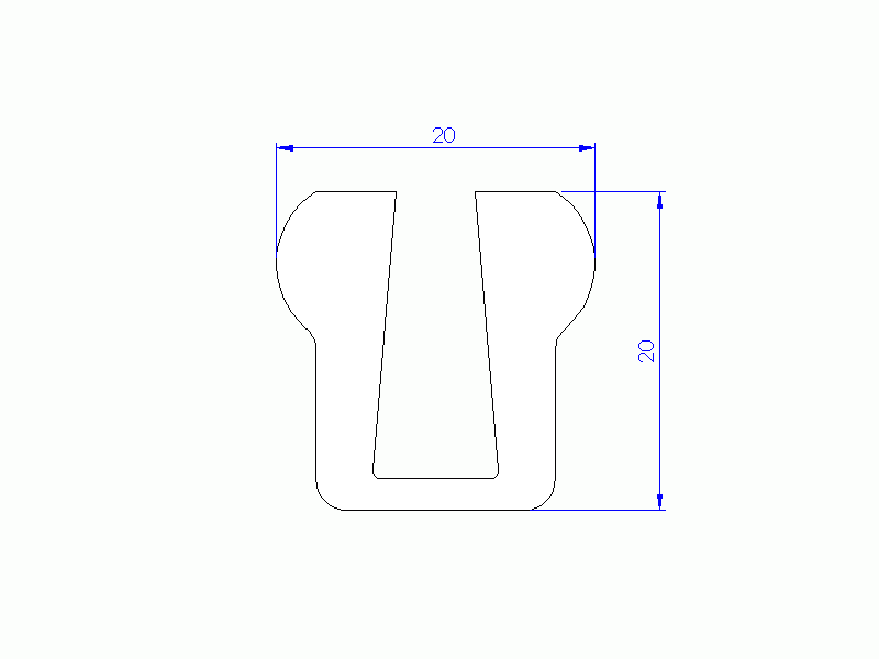 Silicone Profile P1228BF - type format U - irregular shape