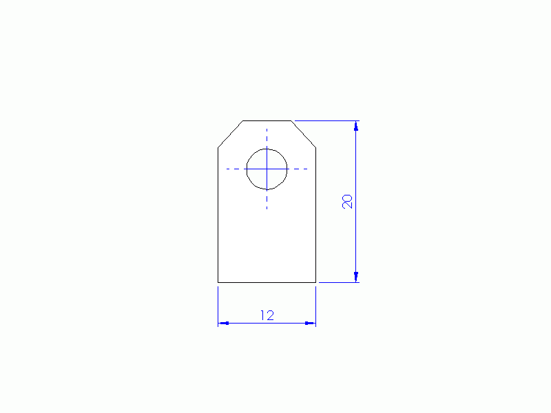 Silicone Profile P1228BK - type format D - irregular shape