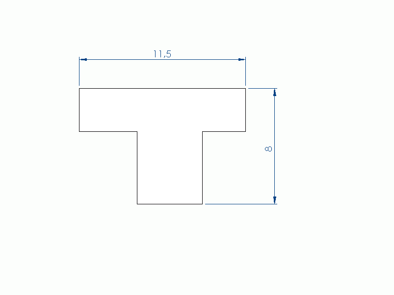 Silicone Profile P1228FK - type format T - irregular shape