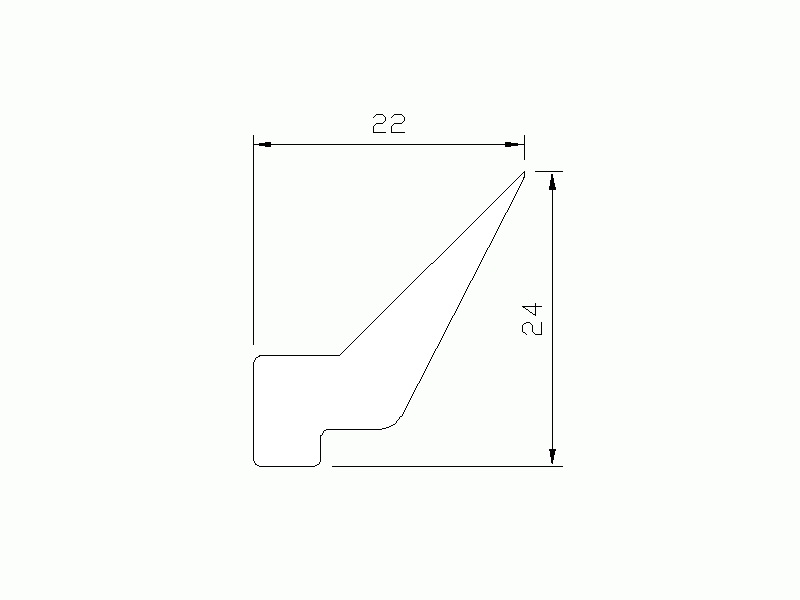 Silicone Profile P1228J - type format Lipped - irregular shape