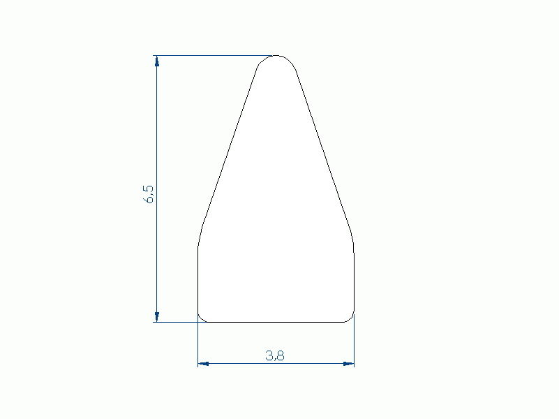 Silicone Profile P1262E - type format D - irregular shape