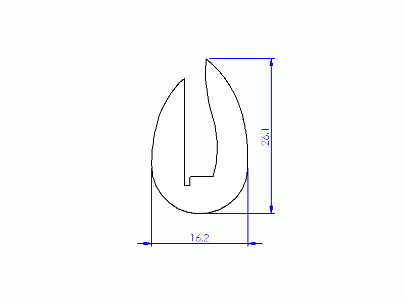 Silicone Profile P12E - type format U - irregular shape