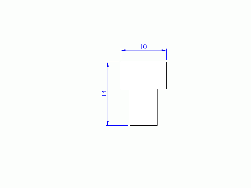 Silicone Profile P1313C - type format T - irregular shape