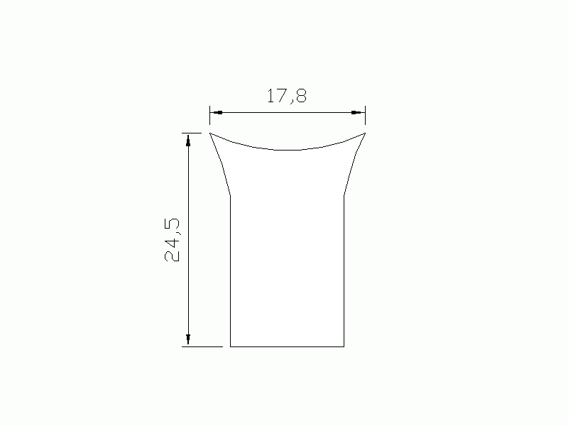 Silicone Profile P1314 - type format Horns - irregular shape