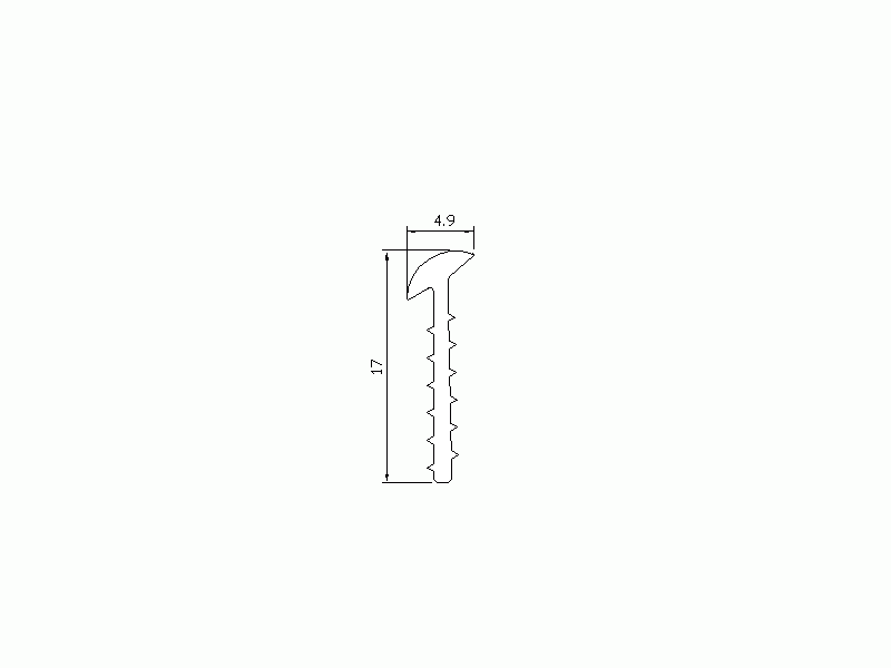 Silicone Profile P1398B - type format T - irregular shape