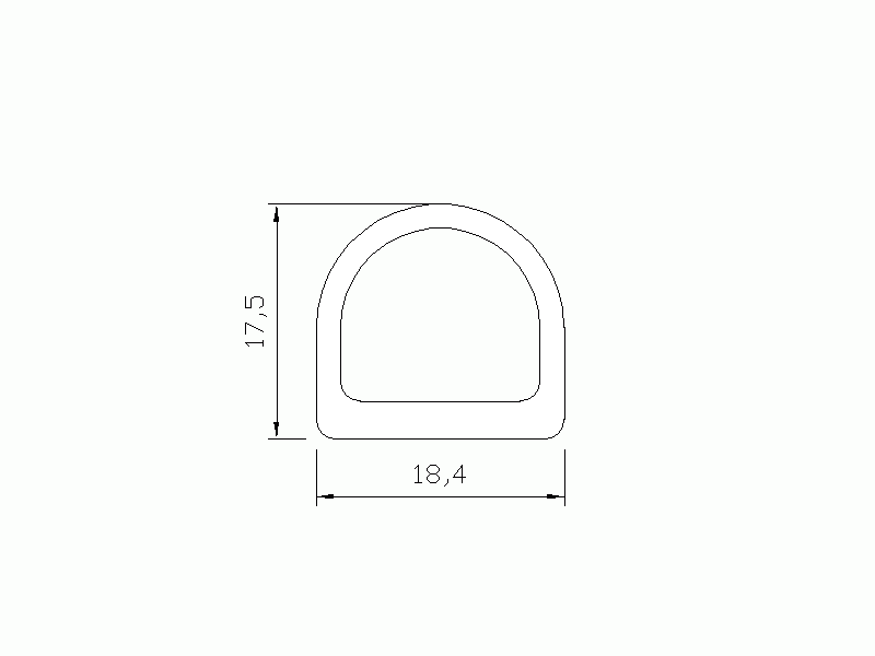 Silicone Profile P1418B - type format D - irregular shape