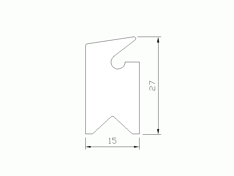 Silicone Profile P1426A - type format Lipped - irregular shape