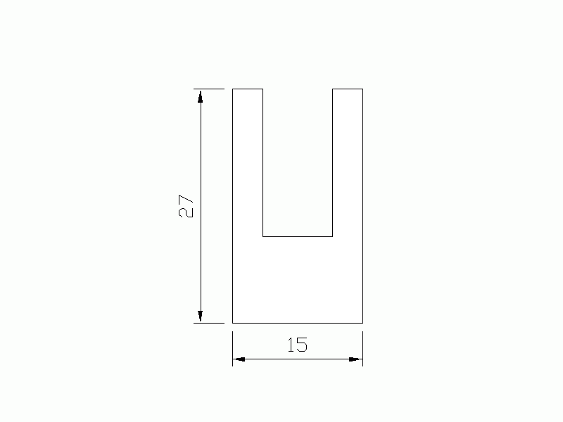 Silicone Profile P1433Q - type format U - irregular shape