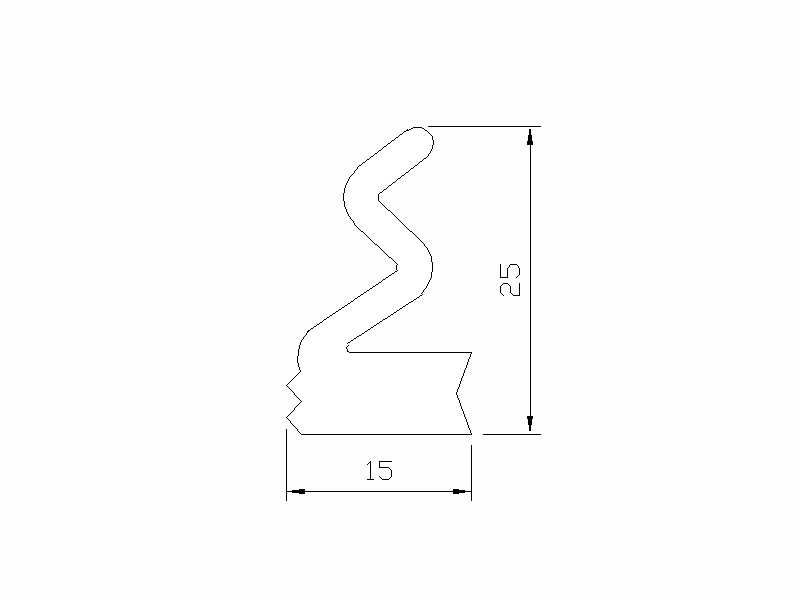 Silicone Profile P145A - type format Lipped - irregular shape