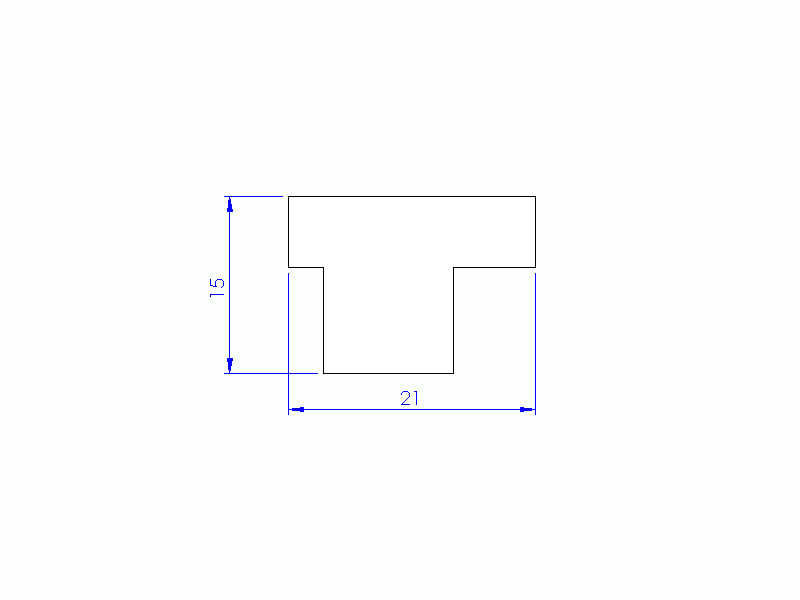 Silicone Profile P1478 - type format T - irregular shape