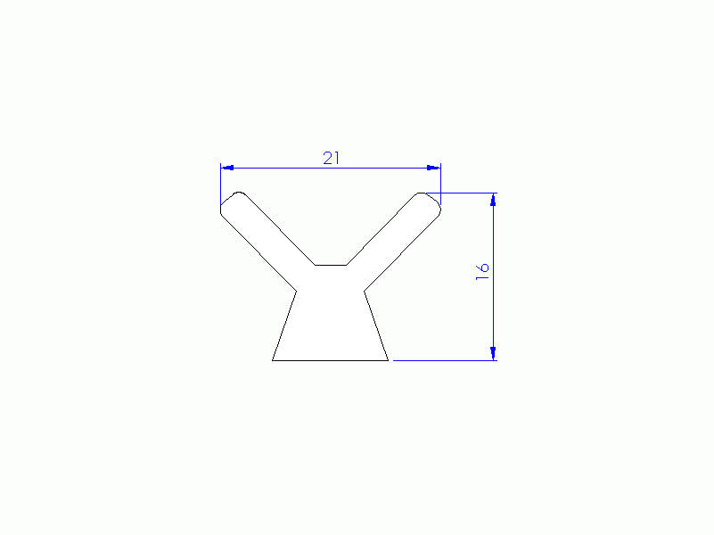 Silicone Profile P1478C - type format Horns - irregular shape