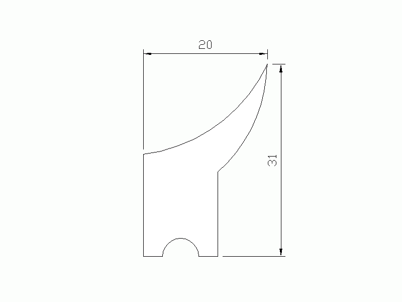 Silicone Profile P147TXL - type format Lipped - irregular shape