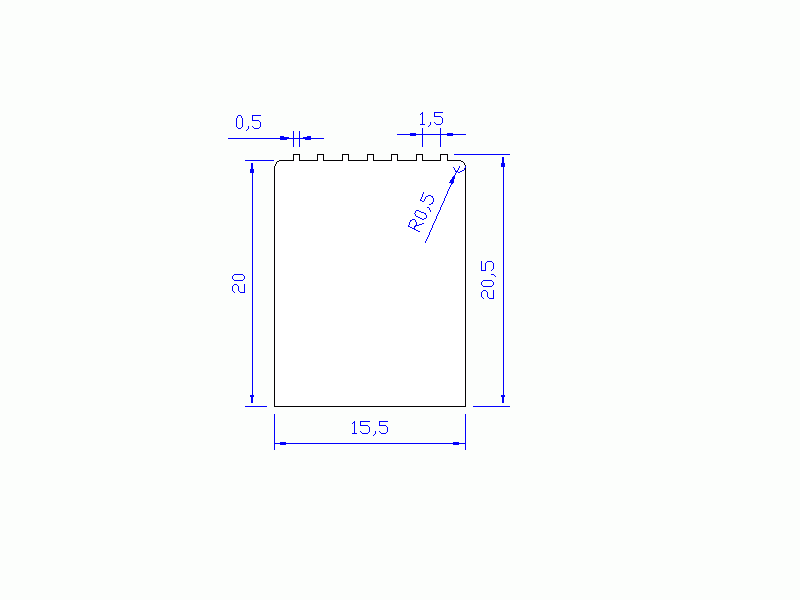 Silicone Profile P1519D - type format Rectangle - regular shape