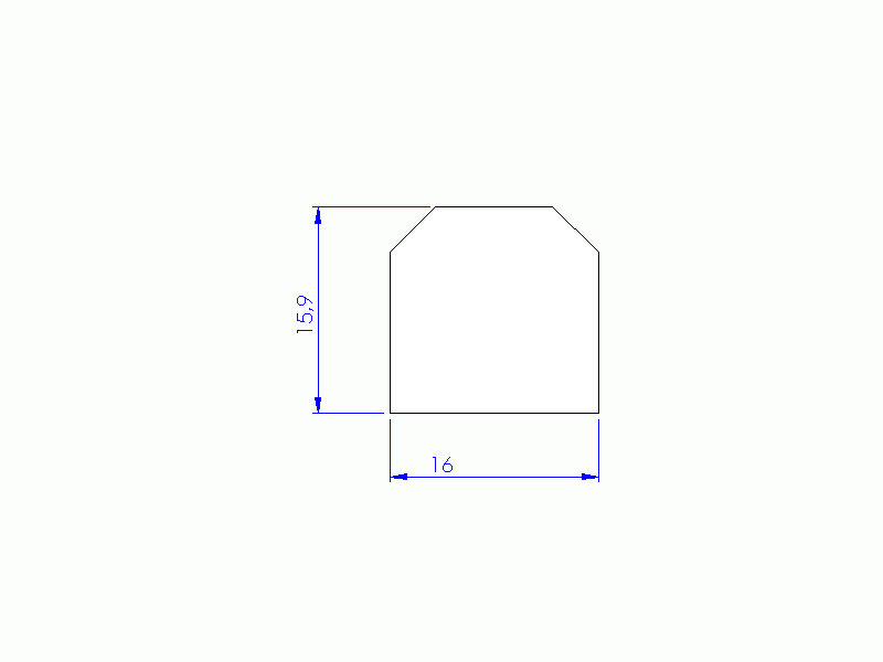 Silicone Profile P1558A - type format Trapezium - irregular shape