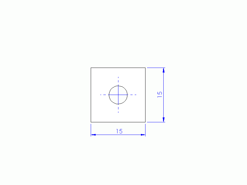 Silicone Profile P1558B - type format Square - regular shape