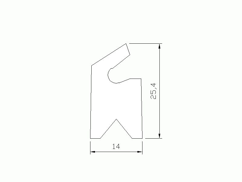 Silicone Profile P1612J - type format Lipped - irregular shape