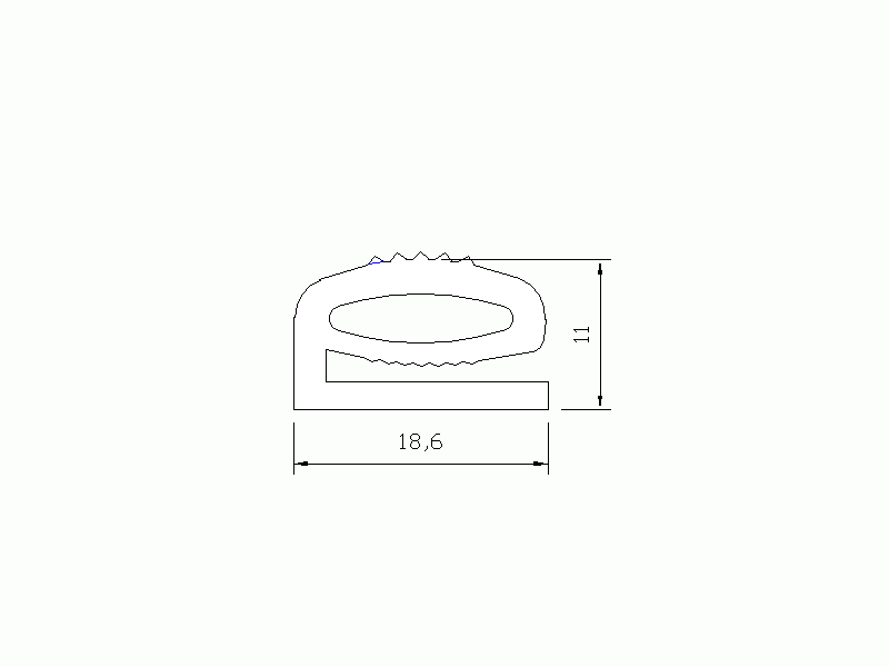 Silicone Profile P161K - type format e - irregular shape