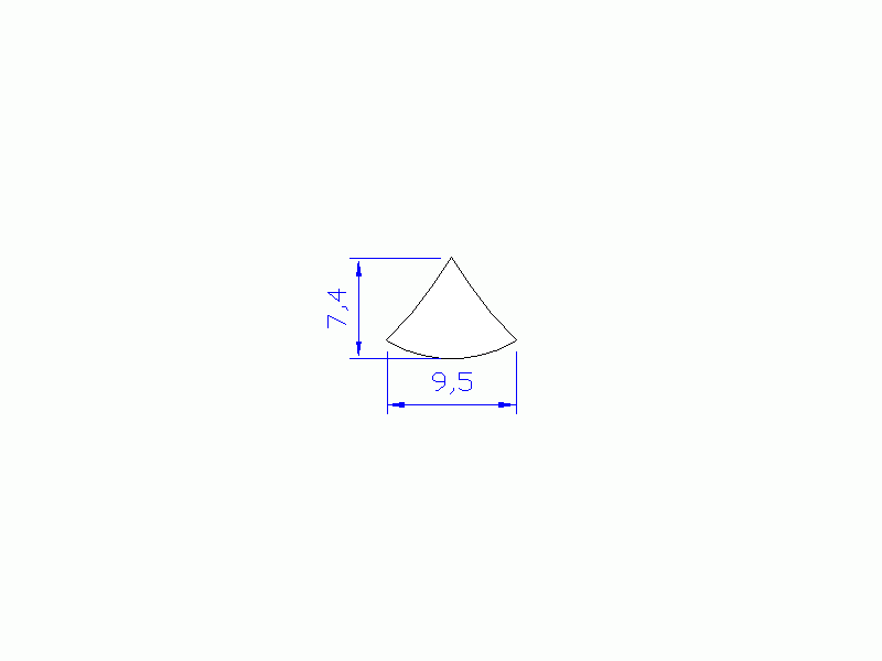 Silicone Profile P162B - type format Triangle - regular shape