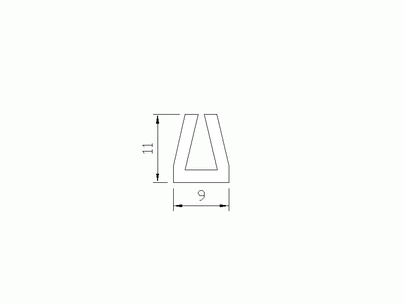 Silicone Profile P1640B - type format U - irregular shape