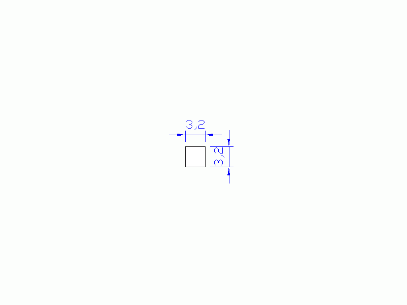 Silicone Profile P1667E - type format Square - regular shape