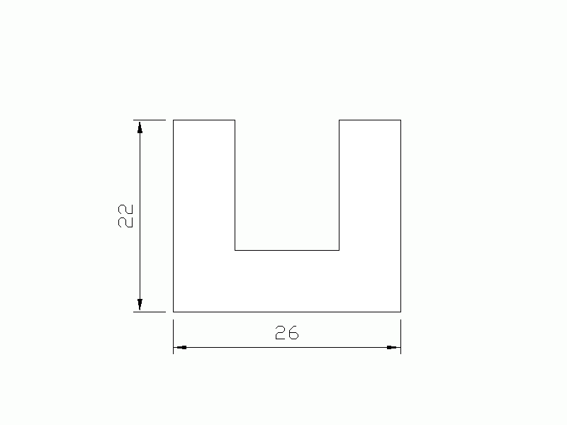 Silicone Profile P1667H - type format U - irregular shape